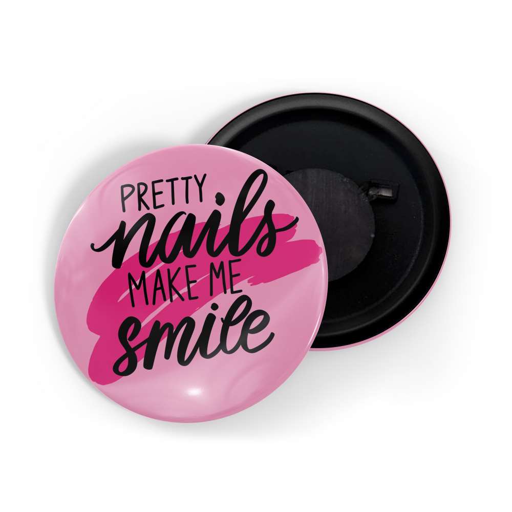 dhcrafts Fridge Magnet Pink Girl Power Pretty Nails Make Me Smile D1 Glossy Finish Design Pack of 1